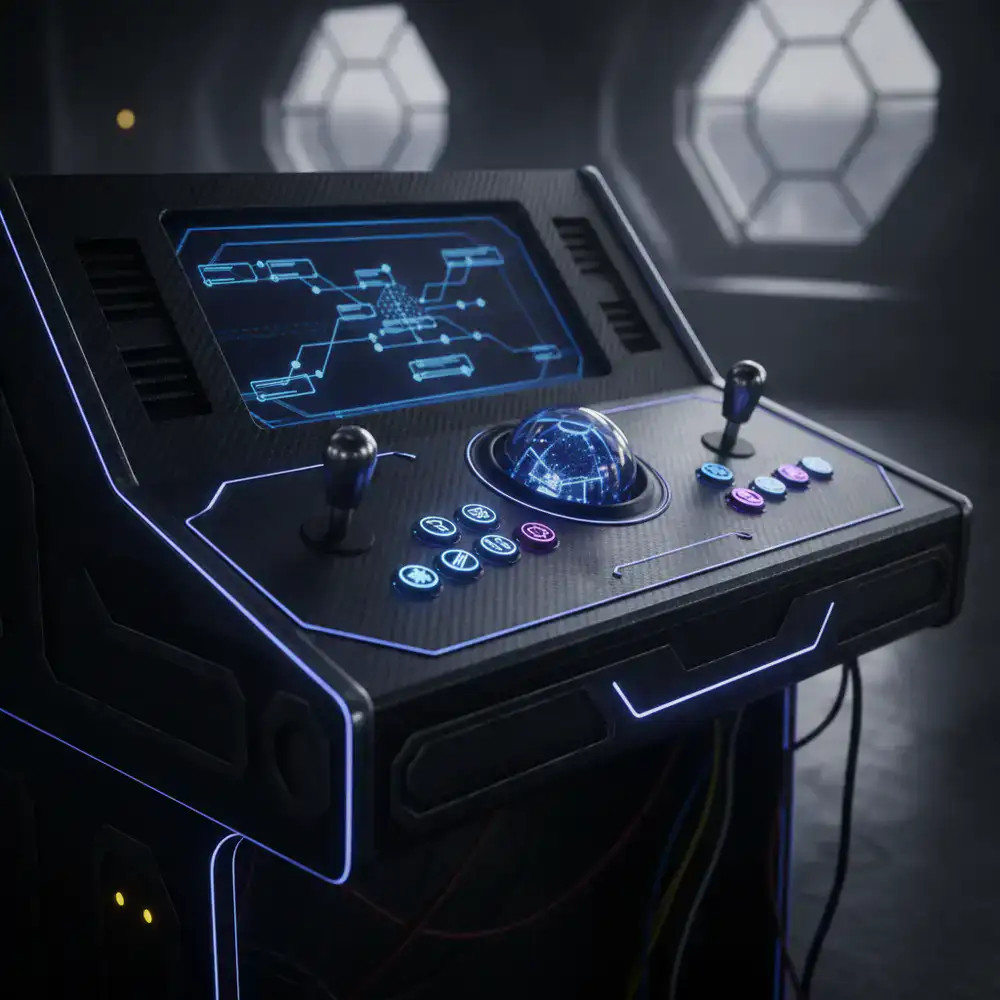 Interface de controle de comunicações estilo arcade